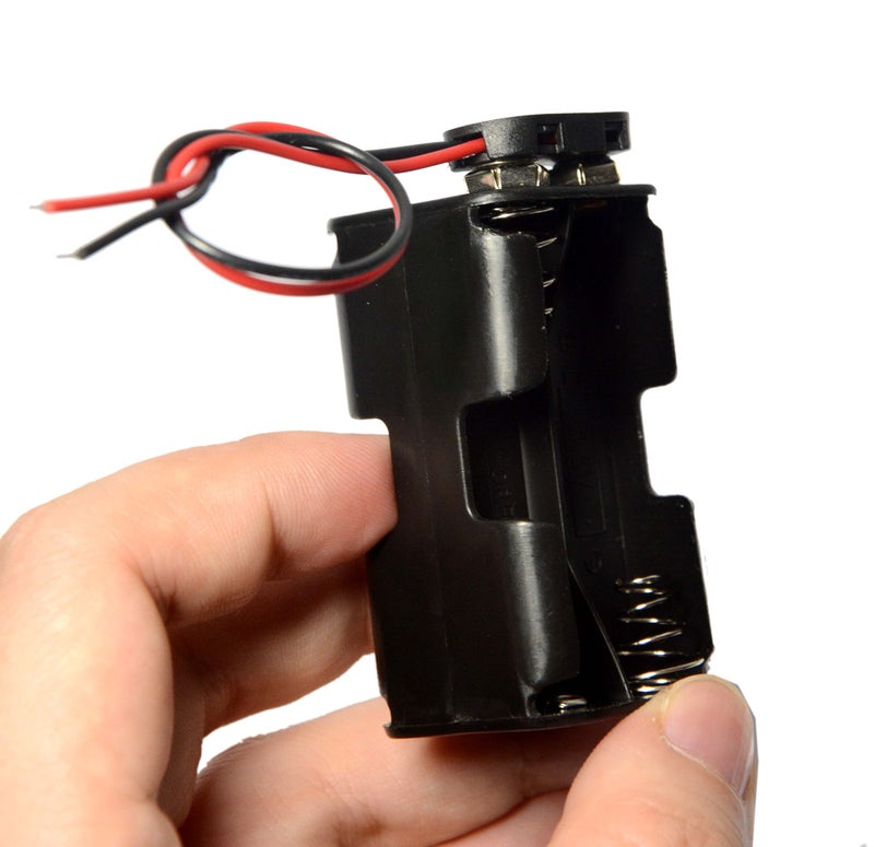 LAMPVPATH 3 Pcs 4 x 1.5V (6V) AA Battery Holder Leads with 3 Pcs 9V I Type Snap Connector Plastic Housing Two Layers Battery Case - Image 2